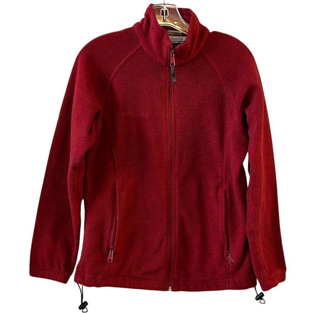 Columbia‎ Women's Full Zip Fleece Jacket Red Size S Casual Fall